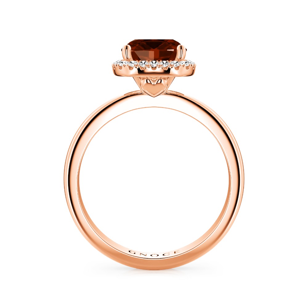 Sparkle Square Halo Brown Ring 925 Sterling Silver 18K Rose Gold Plated_3