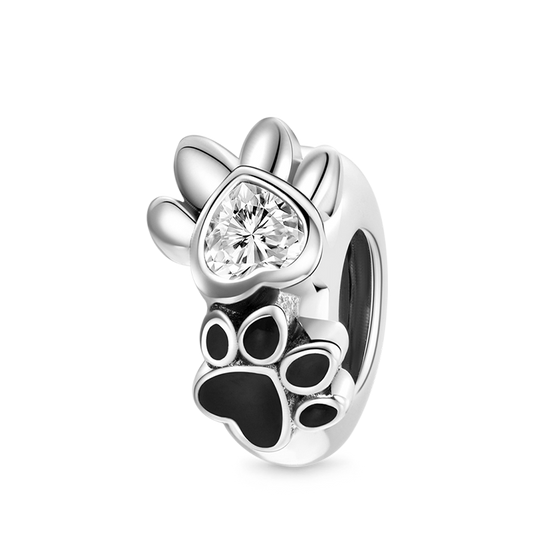 Gnoce Cute Pet Paws Stopper for Charm Bracelets 925 Sterling Silver_1