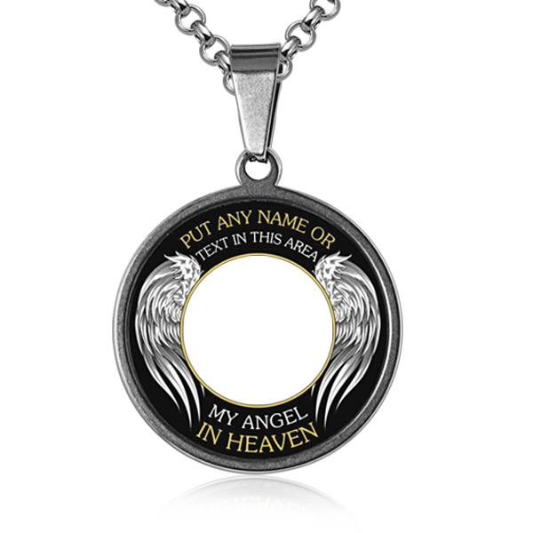 Personalized Memorial Photo Engraved Necklace Copper with Platinum Plated Silver_2