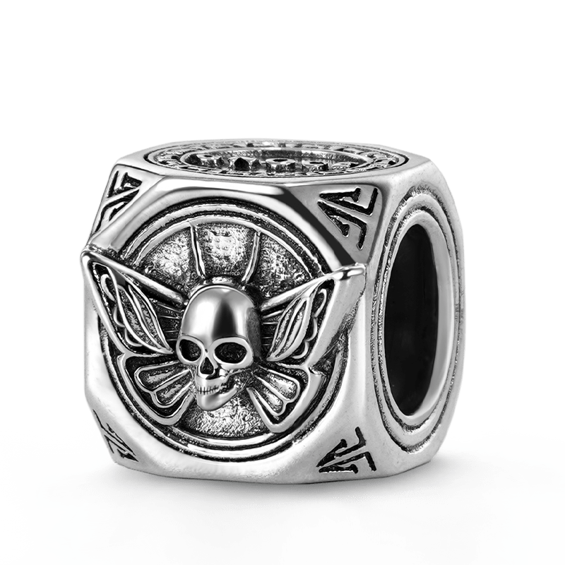 Skull Butterfly Charm Vintage Bead & Customized Classic Beads S925 Sterling Silver with Gift Copper Black Leather Men's Bracelet Jewelry for Men_2