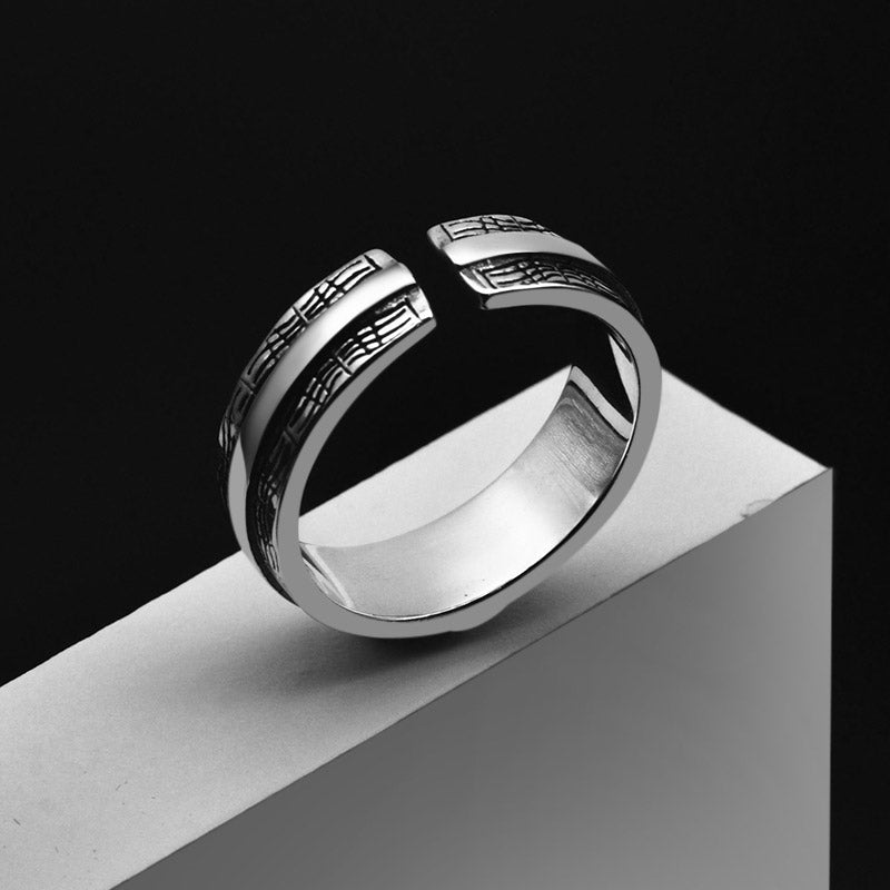 Adjustable Eye of God Men's Vintage Ring S925 Sterling Silver for Men_3