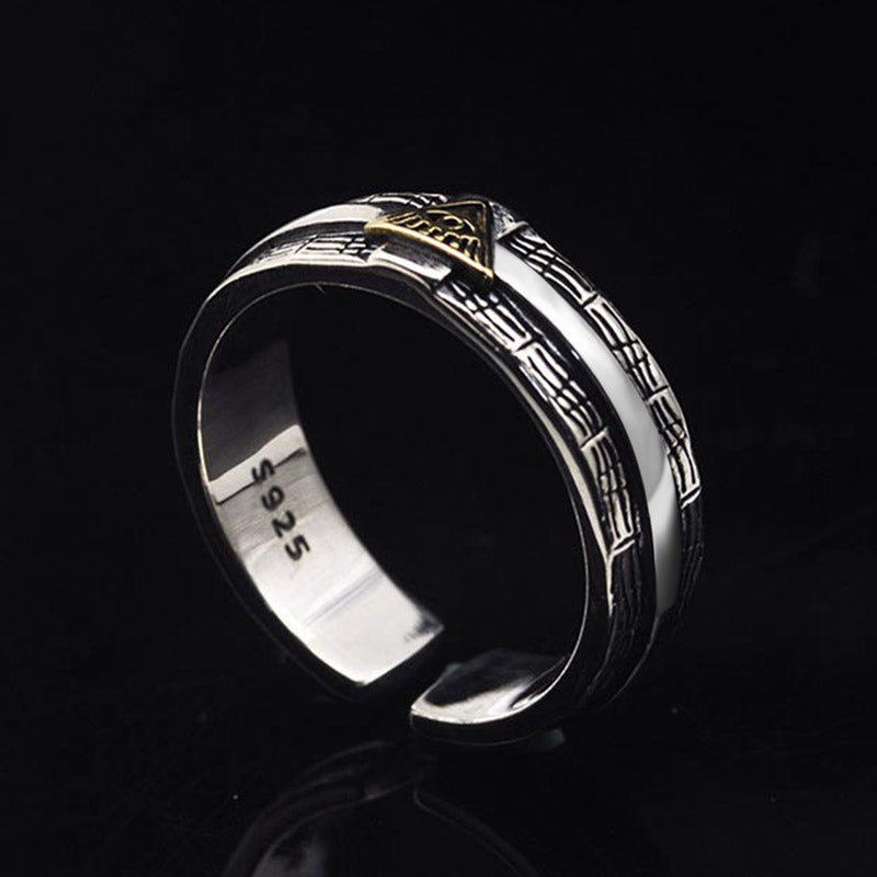 Adjustable Eye of God Men's Vintage Ring S925 Sterling Silver for Men_5