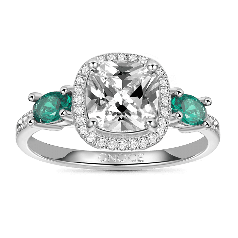 Gnoce Vintage Square-cut & Eternity Band Ring Set_2