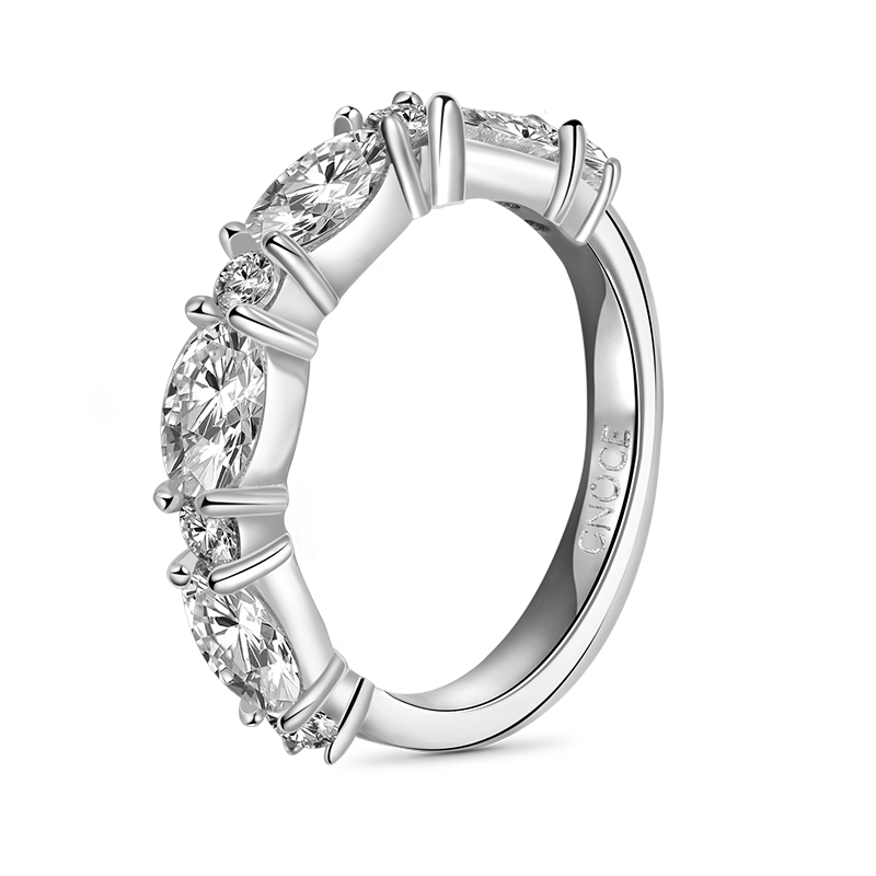 Gnoce Vintage Square-cut & Eternity Band Ring Set_4