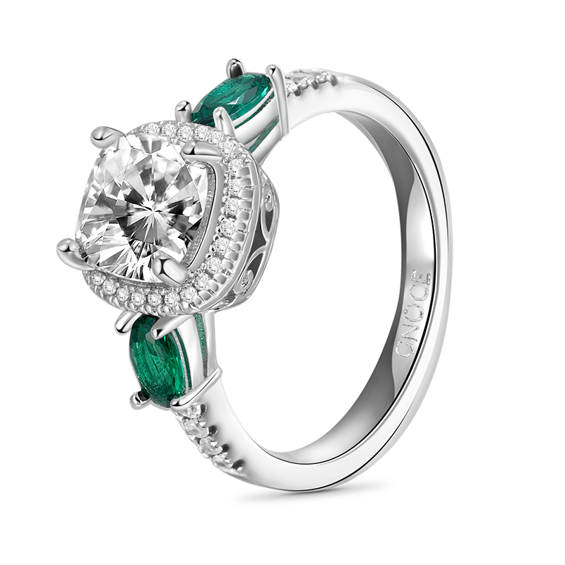 Gnoce Vintage Square-cut & Eternity Band Ring Set_3