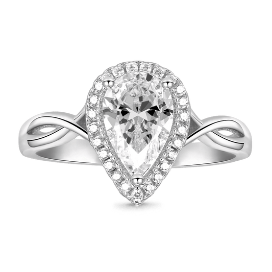 Gnoce Crossover Pear Halo Engagement Ring_1