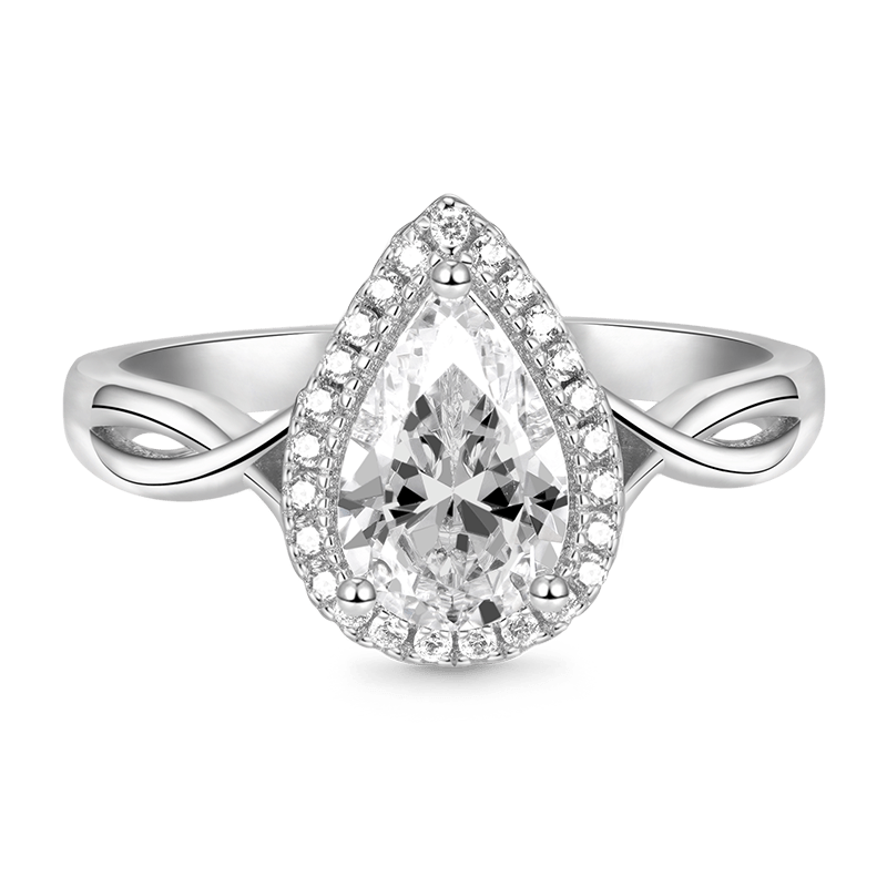 Gnoce Crossover Pear Halo Engagement Ring_2