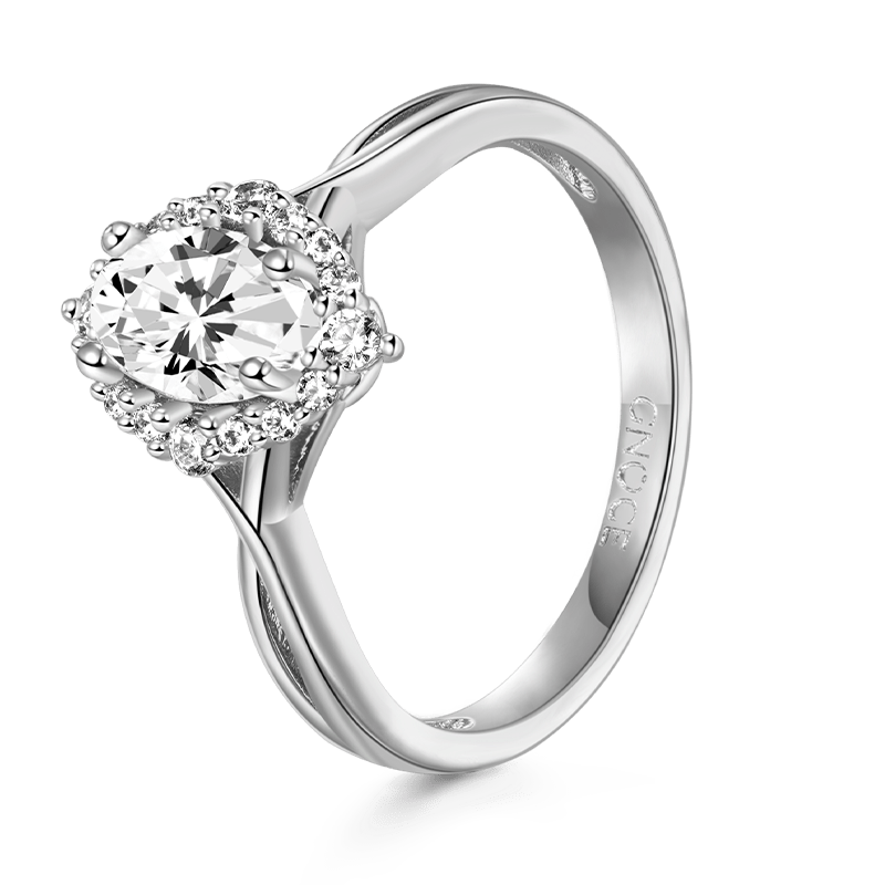 Gnoce Sparkling Four Prong Oval Halo Engagement Ring_3