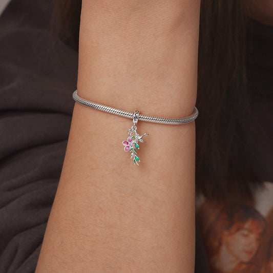 Gnoce Wicker Peach Blossom Pendant Dangle Charm_4