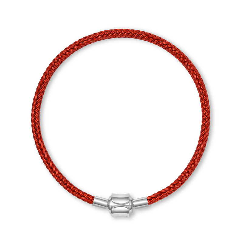 Gnoce Red Basic Bracelet with 2 Pieces of Stoppers_2