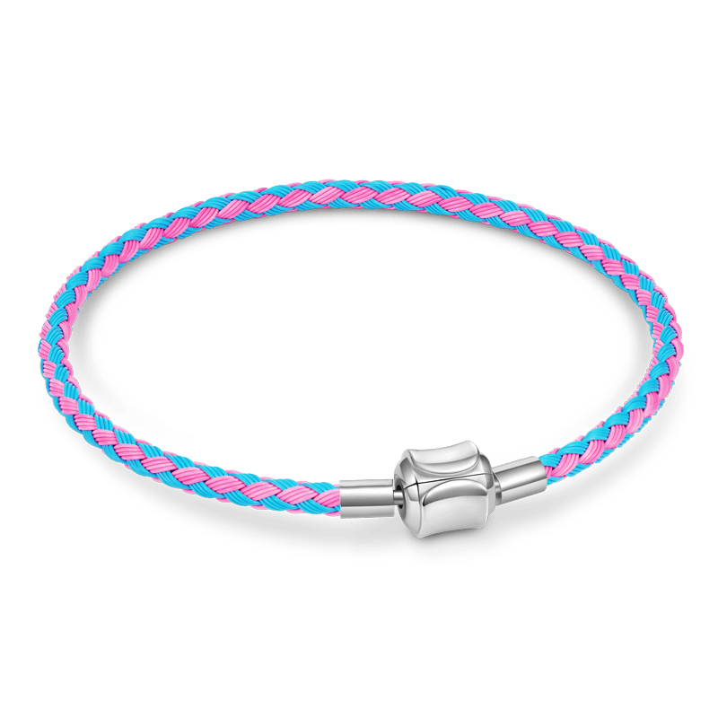 Gnoce Blue Pink Basic Bracelet with 2 Pieces of Stoppers_1
