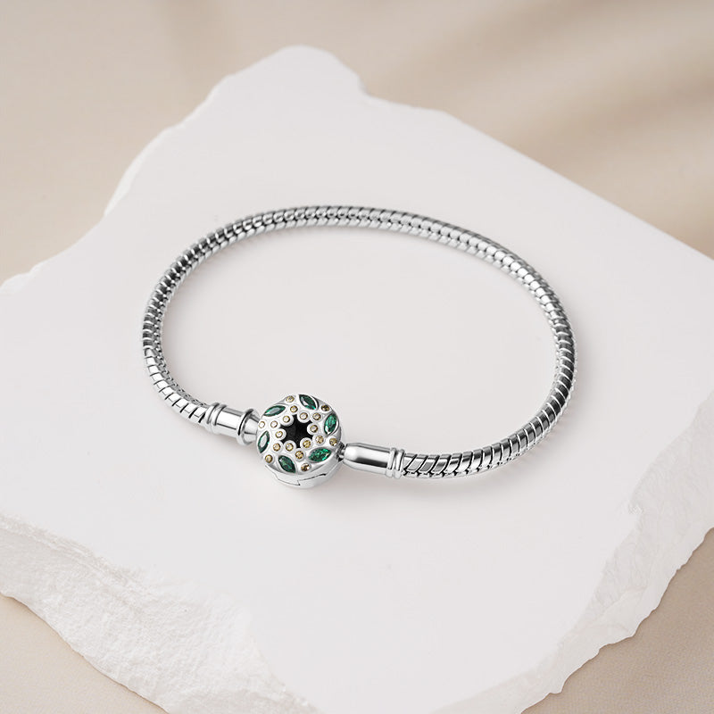 Gnoce Green Vine Basic Snake Chain Bracelet_3