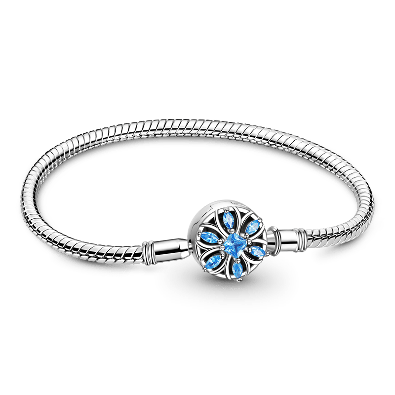 Gnoce Blue Flower Primula Basic Snake Chain Bracelet_1