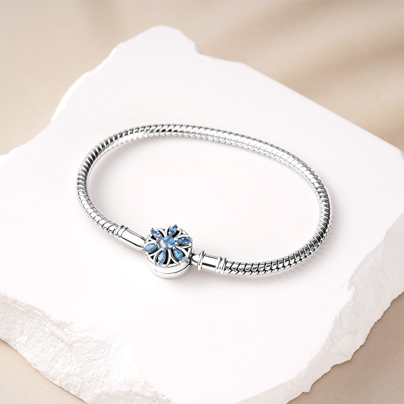 Gnoce Blue Flower Primula Basic Snake Chain Bracelet_3