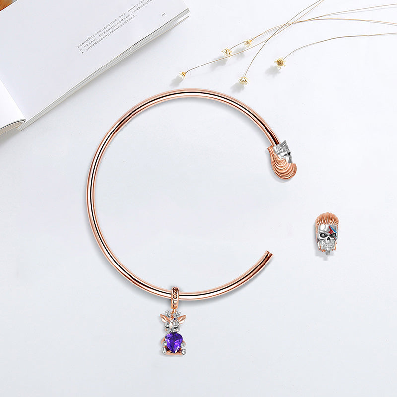 Gnoce Rock Skull Open Removable Bangle Bracelet_2