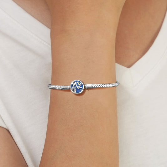 Gnoce Blue Starry Night Basic Snake Chain Bracelet_5