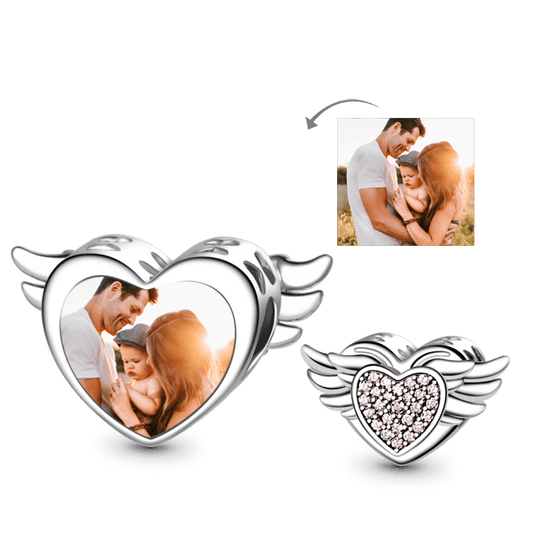 Gnoce  Love Wing's Heart Personalized Photo Charm_1