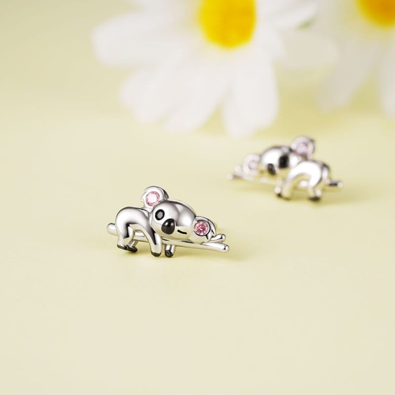 Gnoce Slothful  Koala Bear Stud Earrings_2