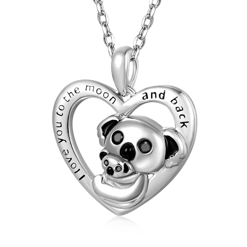 Gnoce Embrace Love Bear & Baby Heart Necklace_1