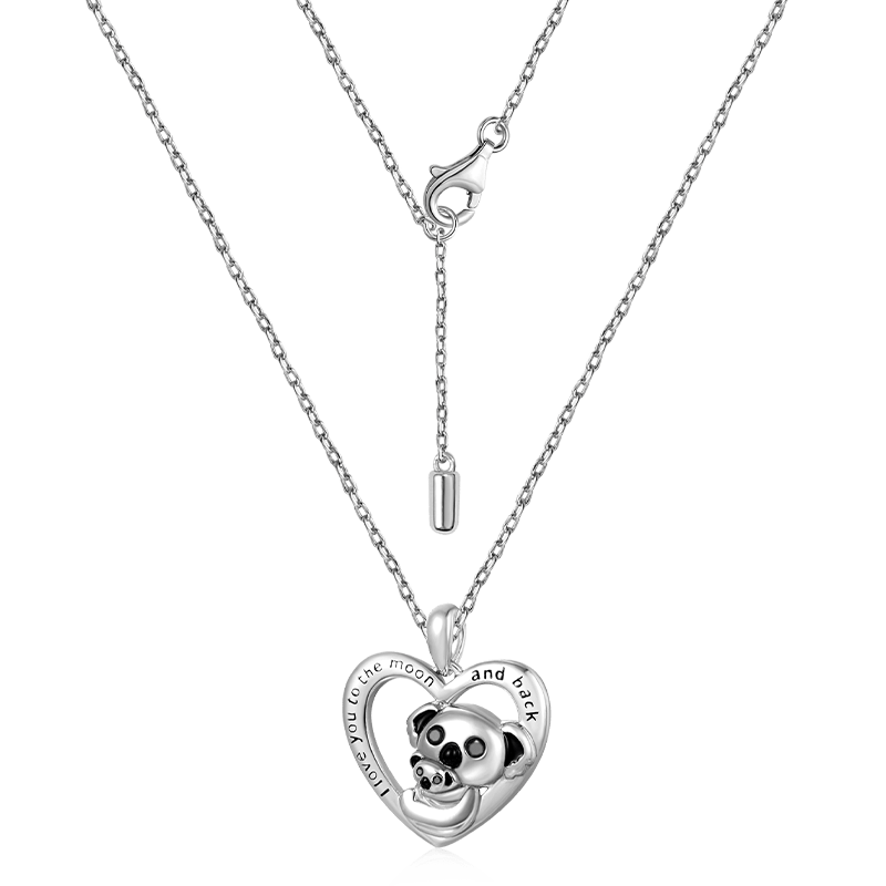 Gnoce Embrace Love Bear & Baby Heart Necklace_2