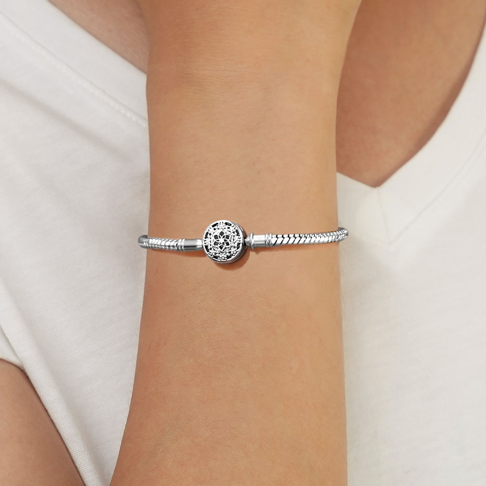 Gnoce Retro Lotus Basic Snake Chain Bracelet_5