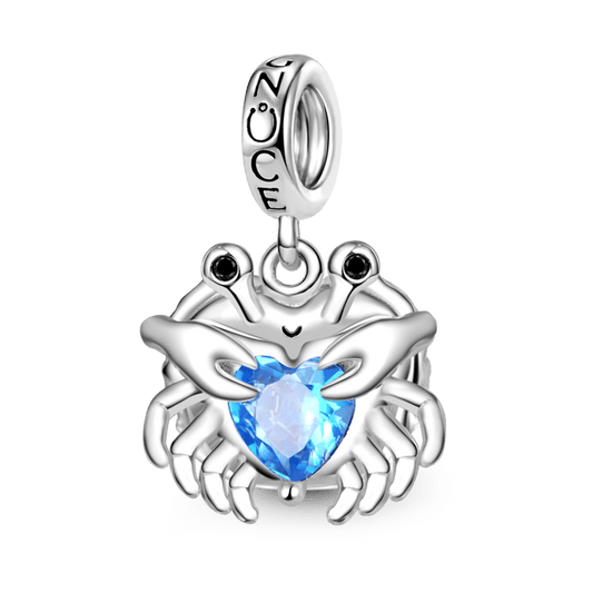 Gnoce Crab Embraces Heart Gem Pendant Dangle Charm_1