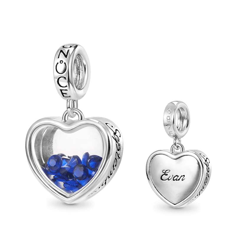 Gnoce Sep.Birthstone Heart Engravable Pendant Dangle Charm_1