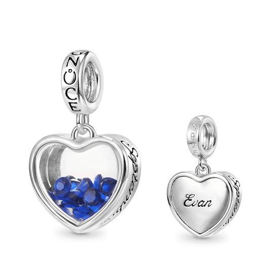 Gnoce Sep.Birthstone Heart Engravable Pendant Dangle Charm_1