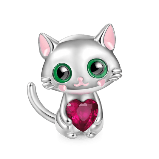 Gnoce Cat  Embraces Heart Gem Charm_1