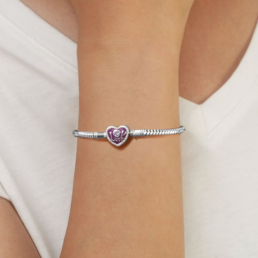 Gnoce Lucky Heart Engravable Basic Snake Chain Bracelet_5