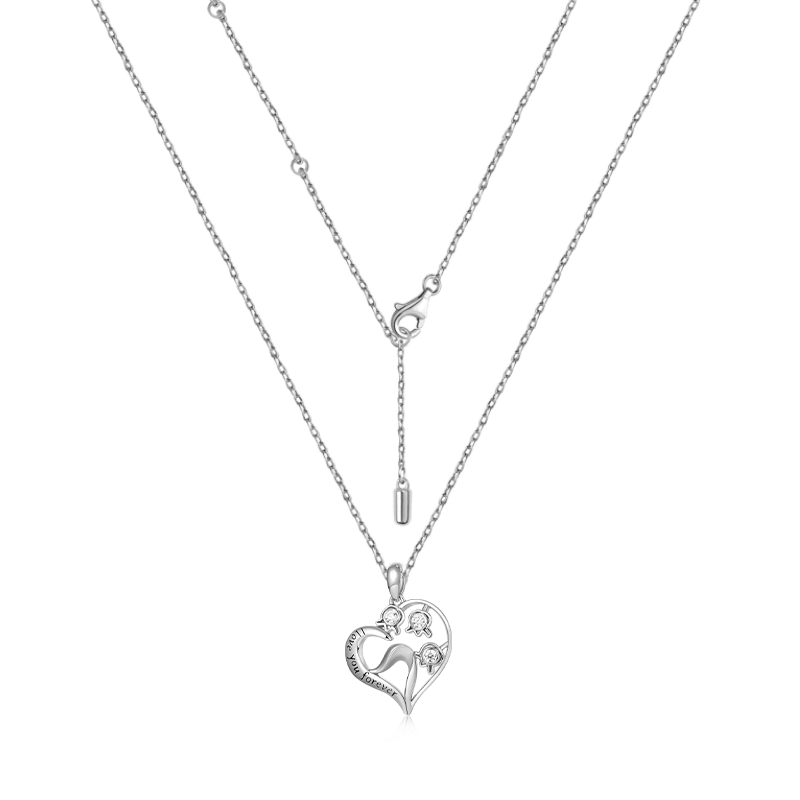 Gnoce "Love You Forever" Lily of the Valley Flower Heart Necklace_2