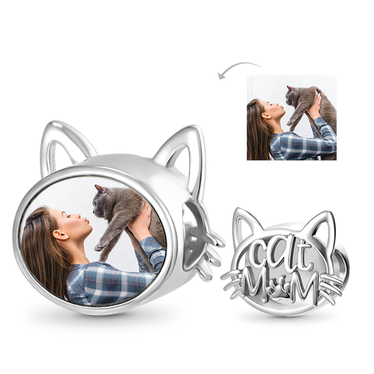 Gnoce Cat Mom Personalized Photo Charm_1
