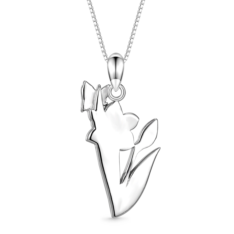 Gnoce White Narcissus Flower Necklace_2