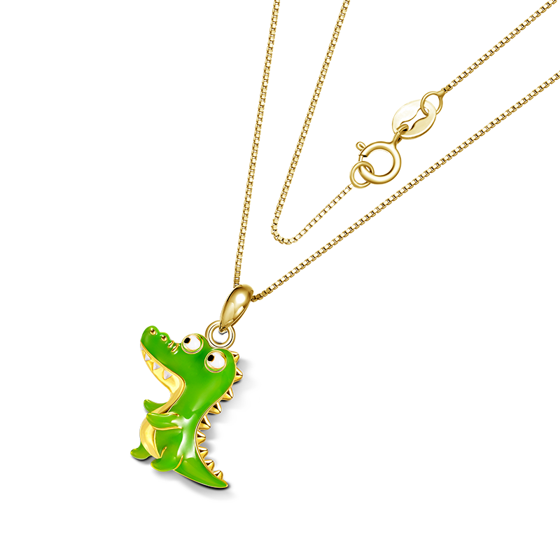 Gnoce Green Crocodile Necklace_2