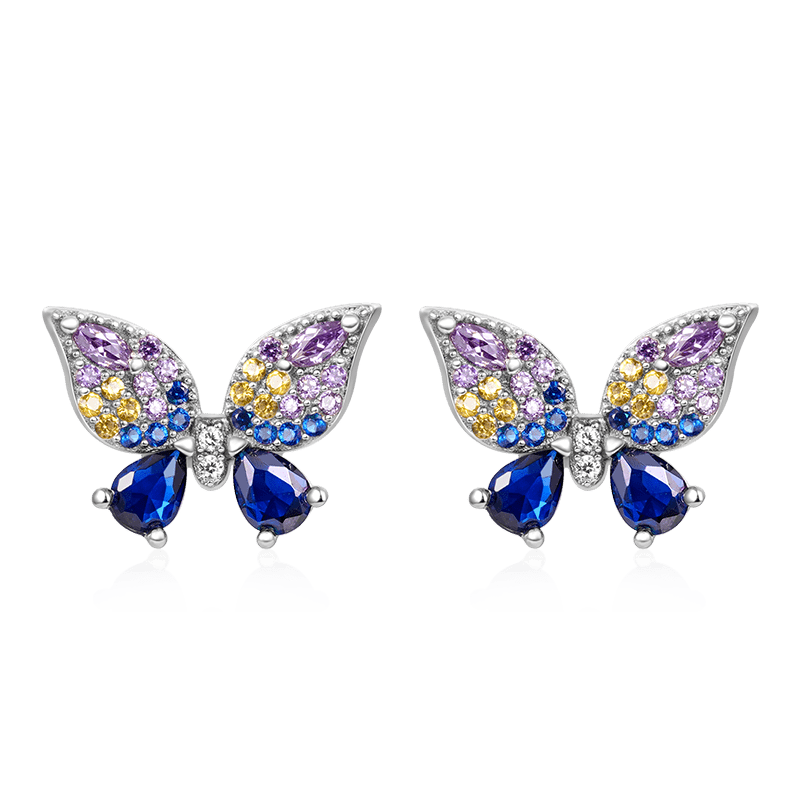 Gnoce Sparkling Butterfly Stud Earrings_1