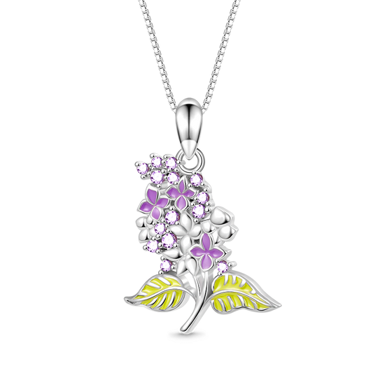 Gnoce Purple Lilac Flower Necklace_1