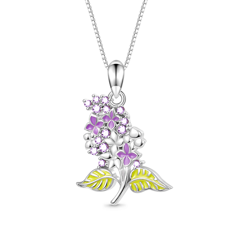 Gnoce Purple Lilac Flower Necklace_1