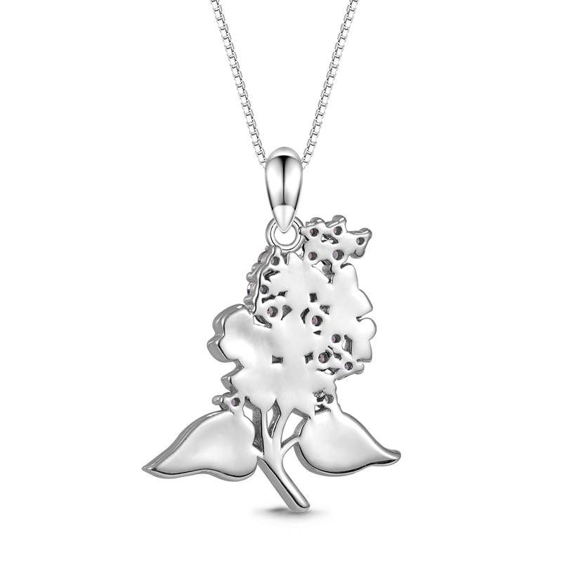 Gnoce Purple Lilac Flower Necklace_2