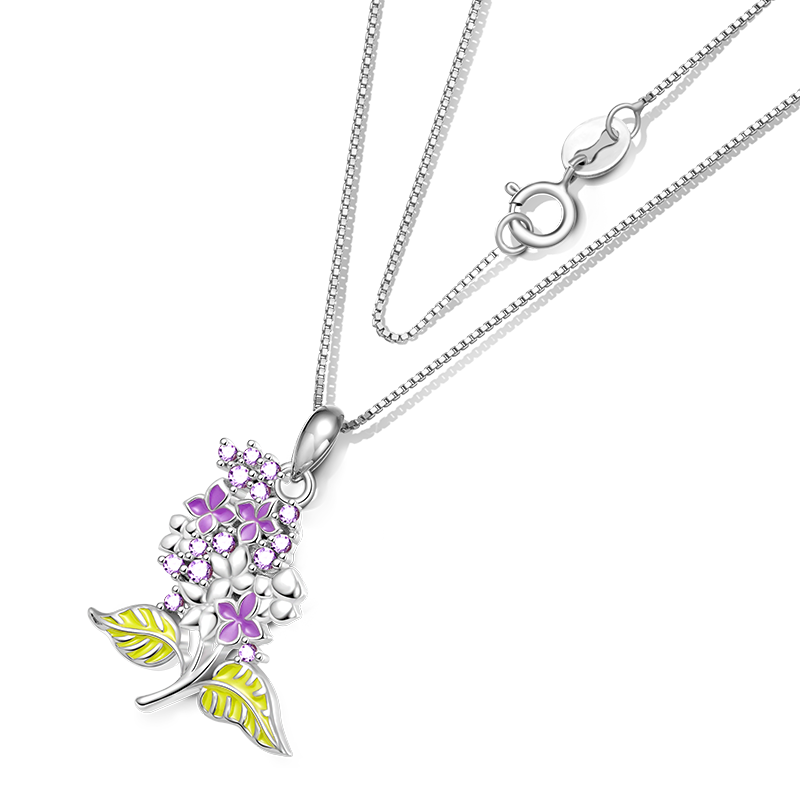 Gnoce Purple Lilac Flower Necklace_3