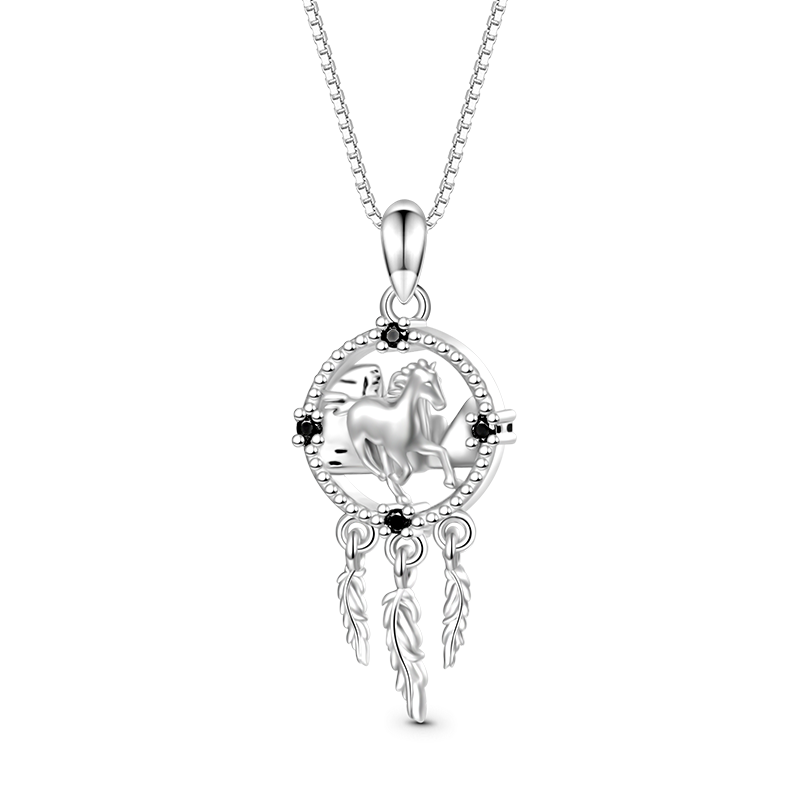 Gnoce Horse Dream Catcher Necklace_1