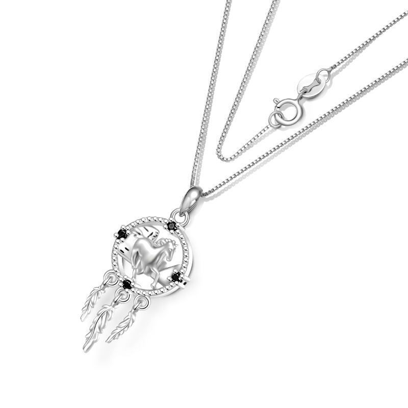 Gnoce Horse Dream Catcher Necklace_3