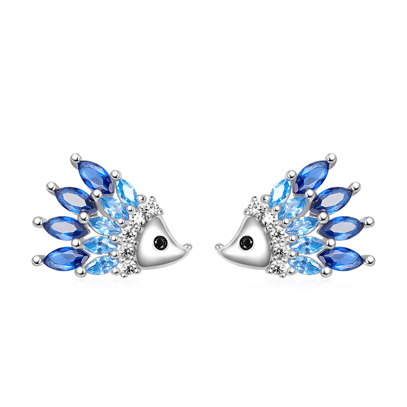 Gnoce Sparkling Hedgehog Stud Earrings_1