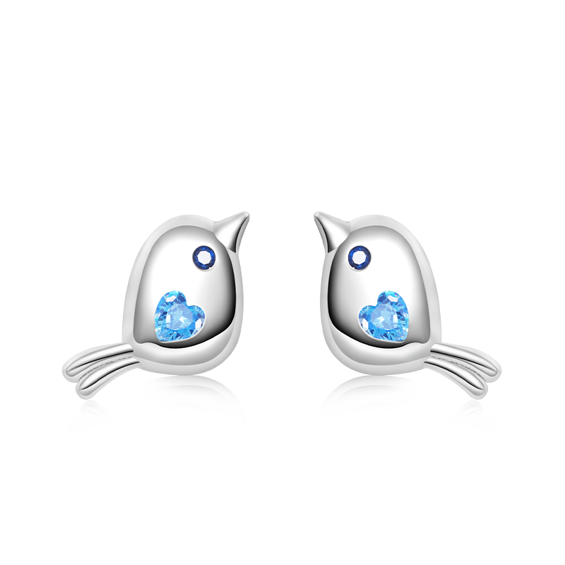 Gnoce Sparkling Bird Stud Earrings_1