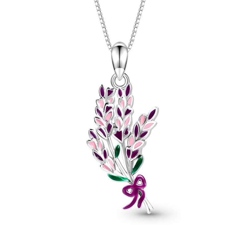 Gnoce Lavender Flower Necklace_1