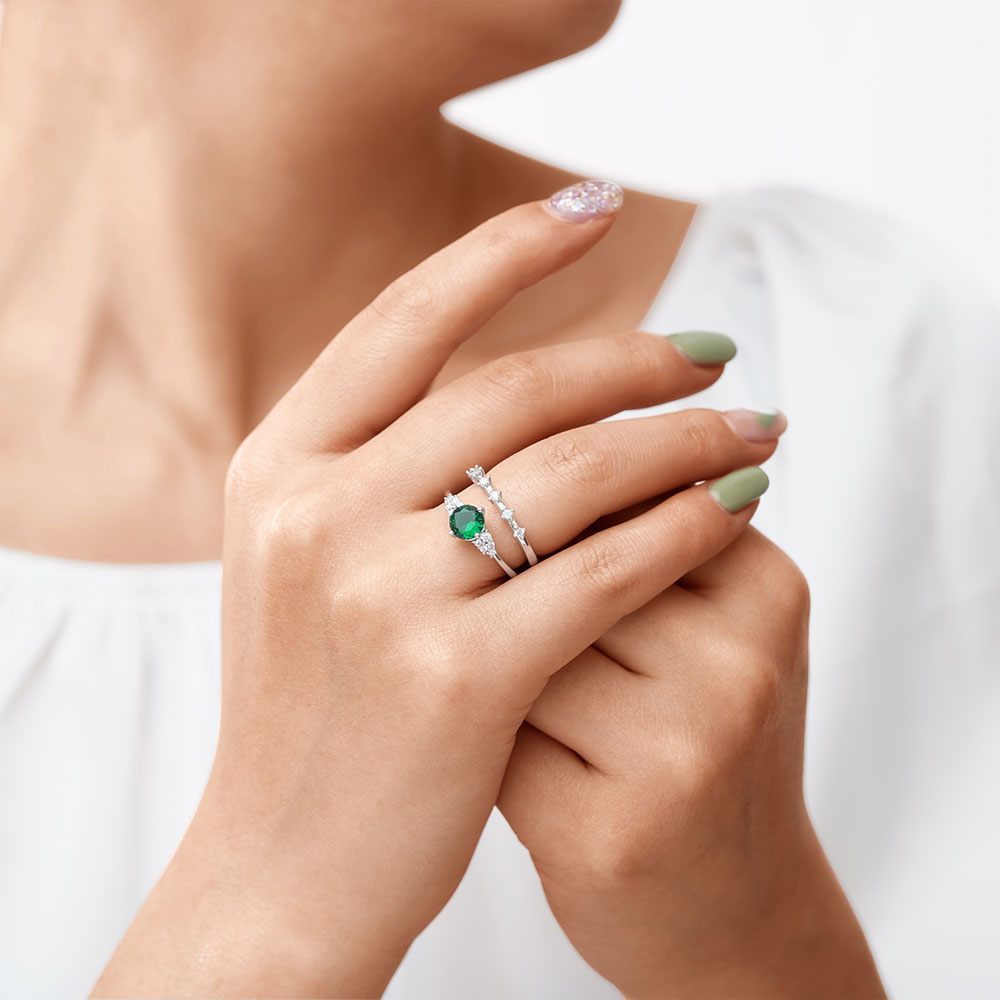 Gnoce Vintage Round Cut Stackable Ring Set_4