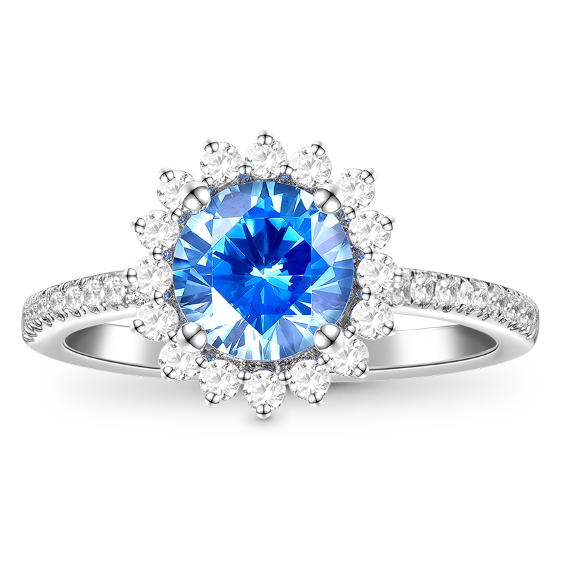 Gnoce Shimmering Four Prong Round Cut Promise Ring_1