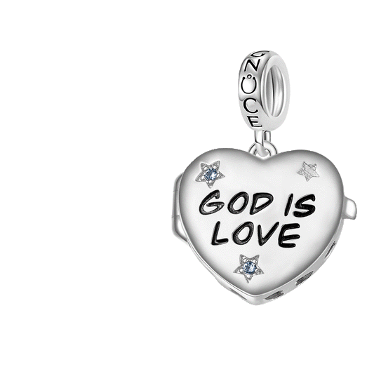 Gnoce "God is Love" Heart Personalized Photo Pendant Dangle Charm_1
