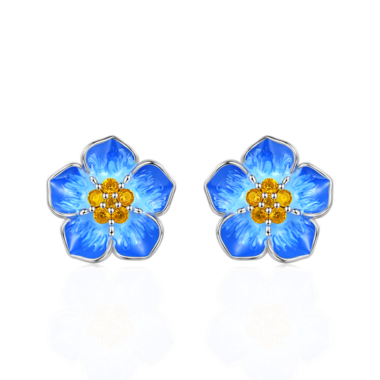 Gnoce Forget-Me-Not Flower Stud Earrings_1