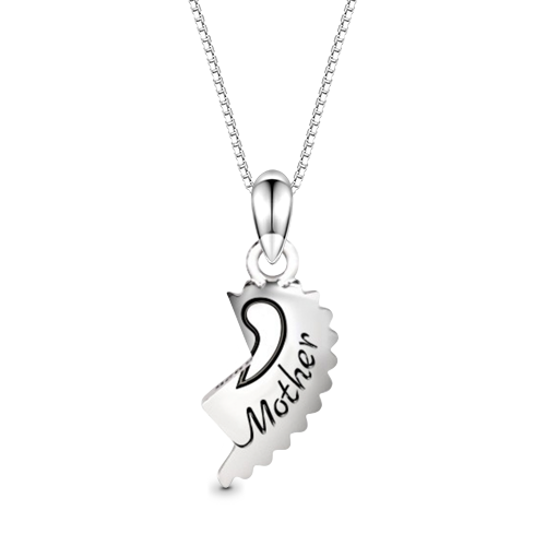 Gnoce "Love You Mom" Mother Unique Whole Heart Necklace_1