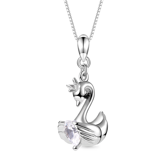 Gnoce Swan Embraces Heart Gem Necklace_1